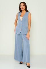 DD6100 Baby Blue Vest Blazer