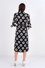 DD6113 Circle Black Midi Dress