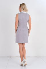 DD6112 Grey Pin Stripe Office Dress