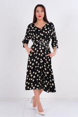 DD6111 Polk-a-Dot Midi Dress