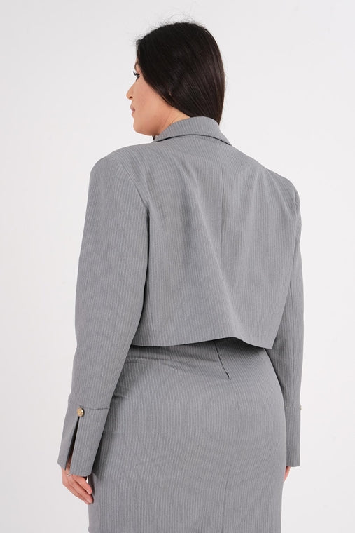 DD6121 Grey Crop Blazer