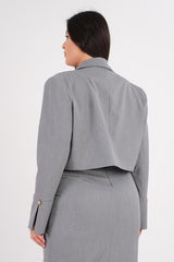 DD6121 Grey Crop Blazer