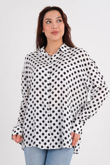 DD6135 Black & White Polk-a-dot Blouse