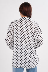 DD6135 Black & White Polk-a-dot Blouse