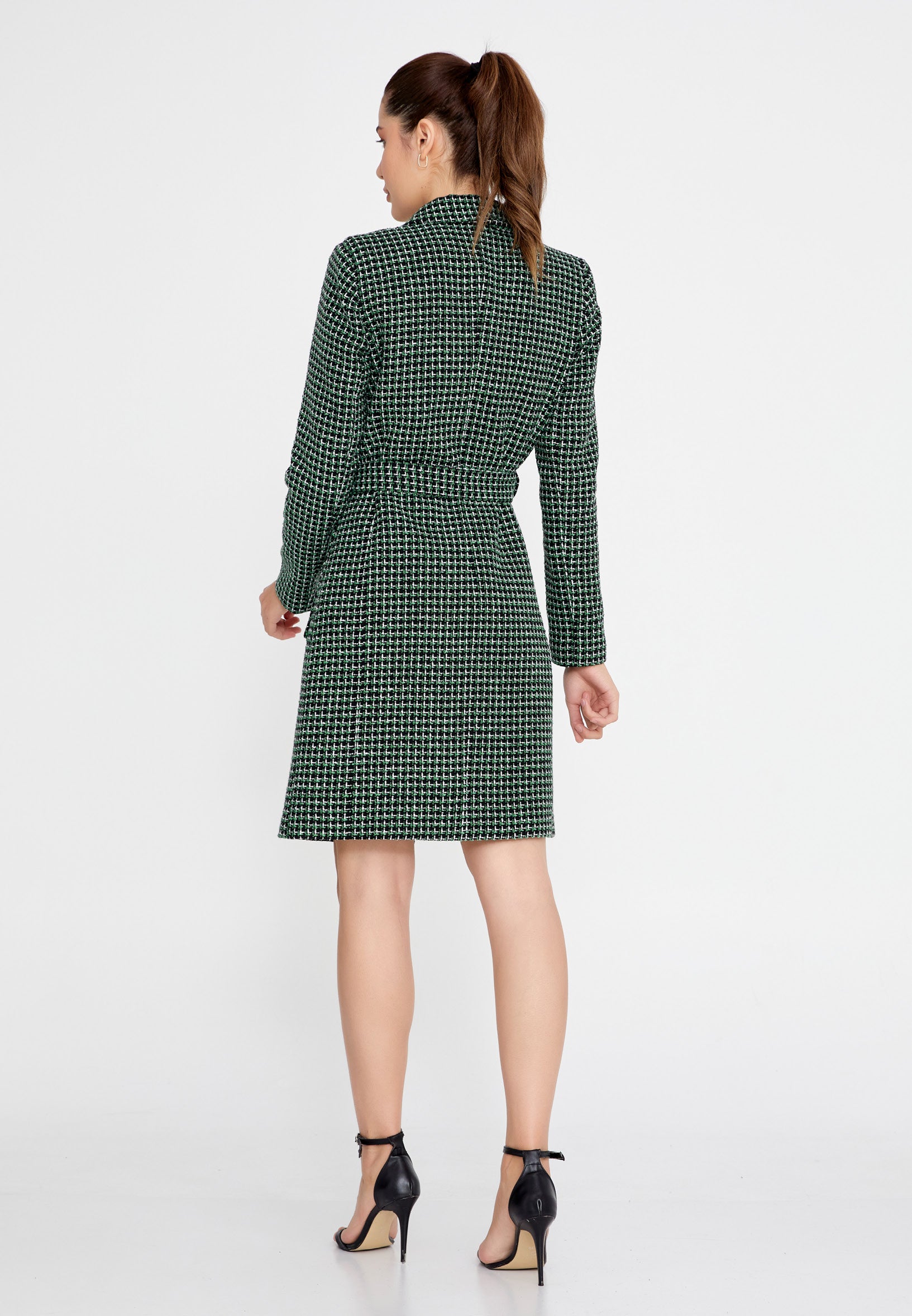 DD5132 Green Tweed Dress