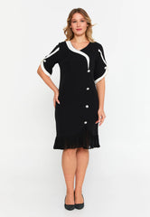 DD5141 B&W Detail Office Dress