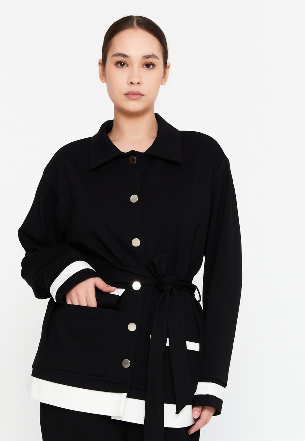 DD517 Black Button Down Shirt