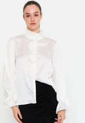 DD5130 White Frill Blouse