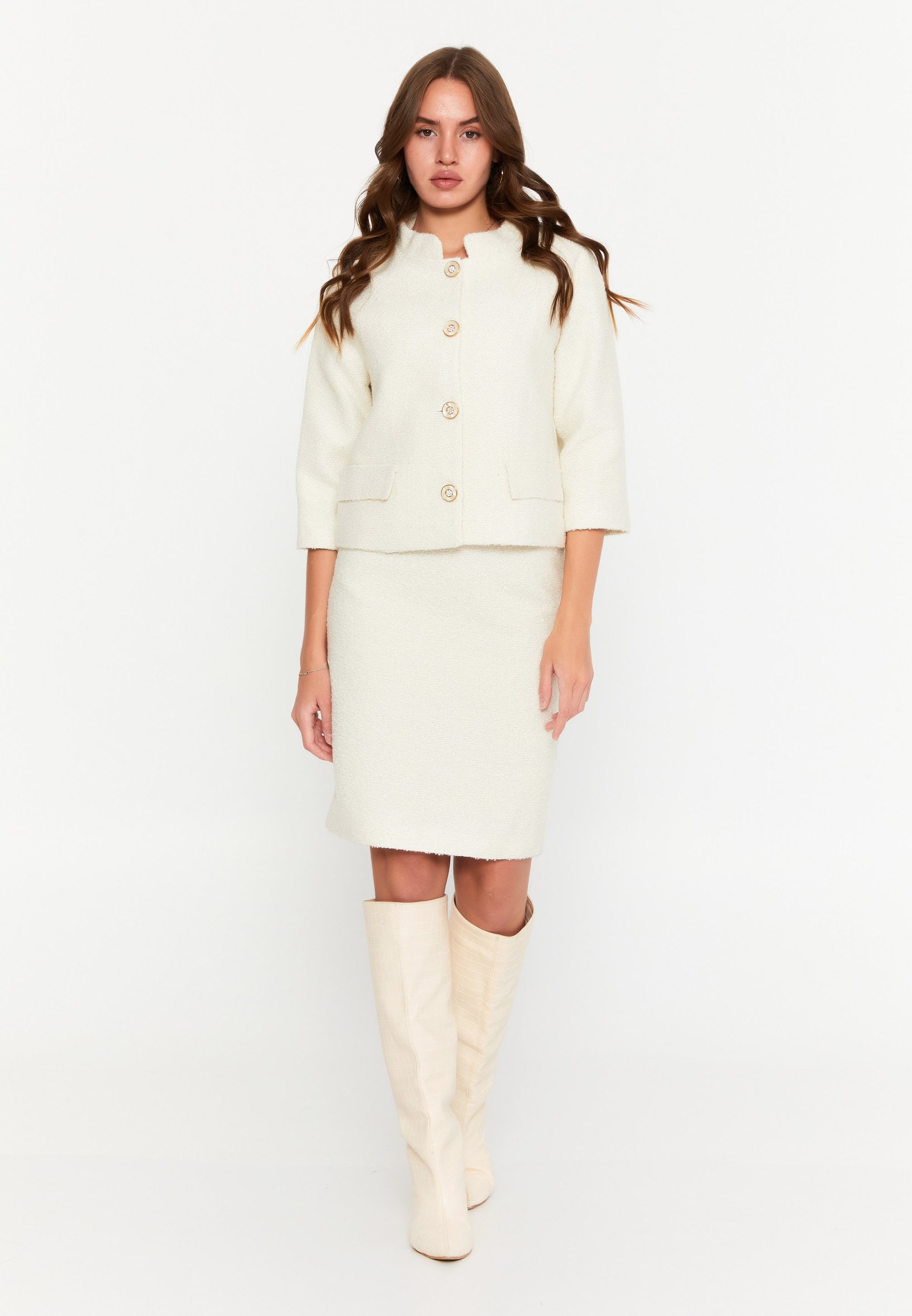 DD5126 White Tweed Jacket