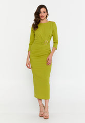 DD5135 Green Knee Length Bodycon