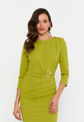 DD5135 Green Knee Length Bodycon