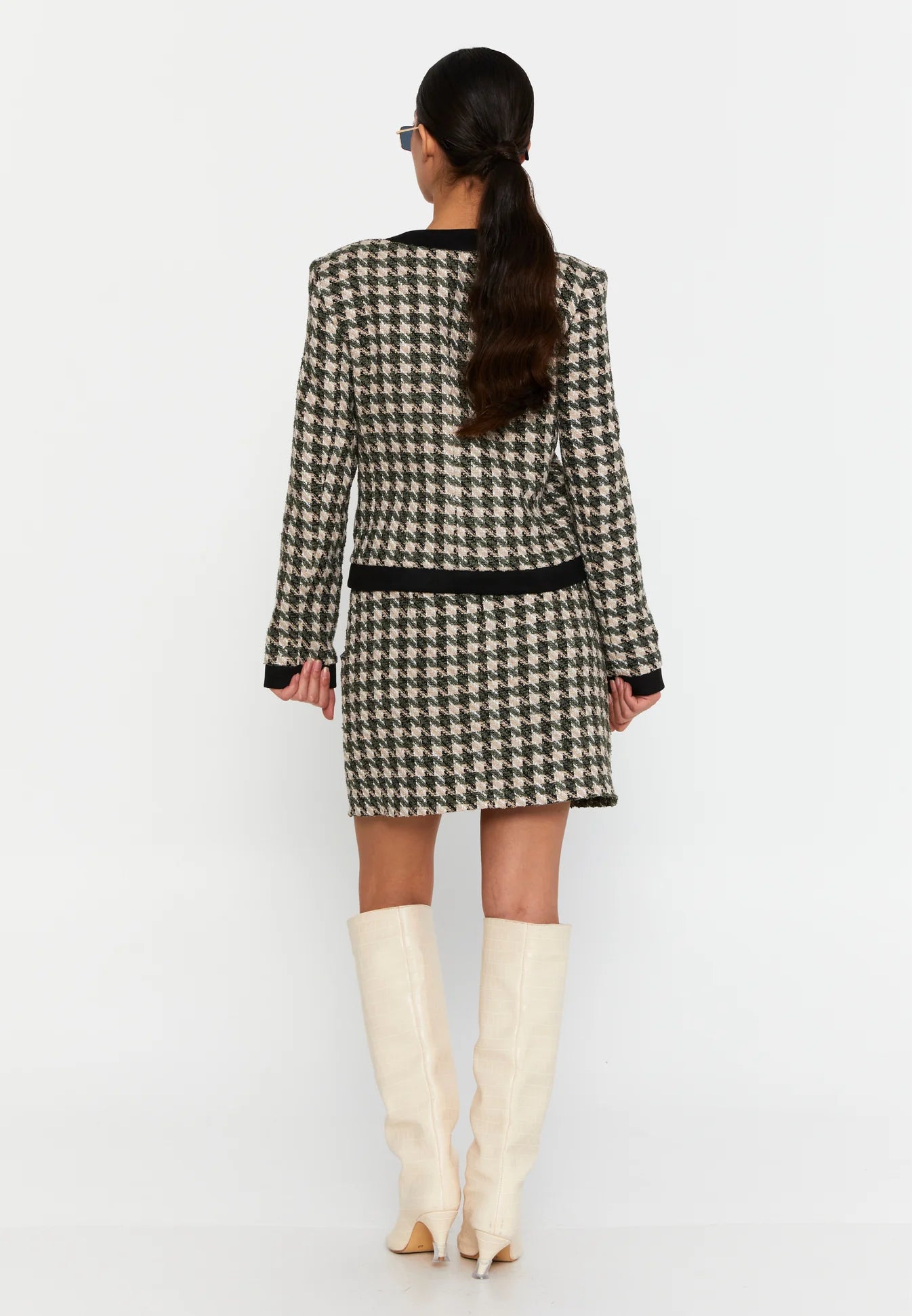 DD514 Khaki Checkered Skirt