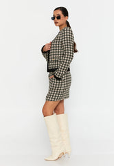 DD514 Khaki Checkered Skirt