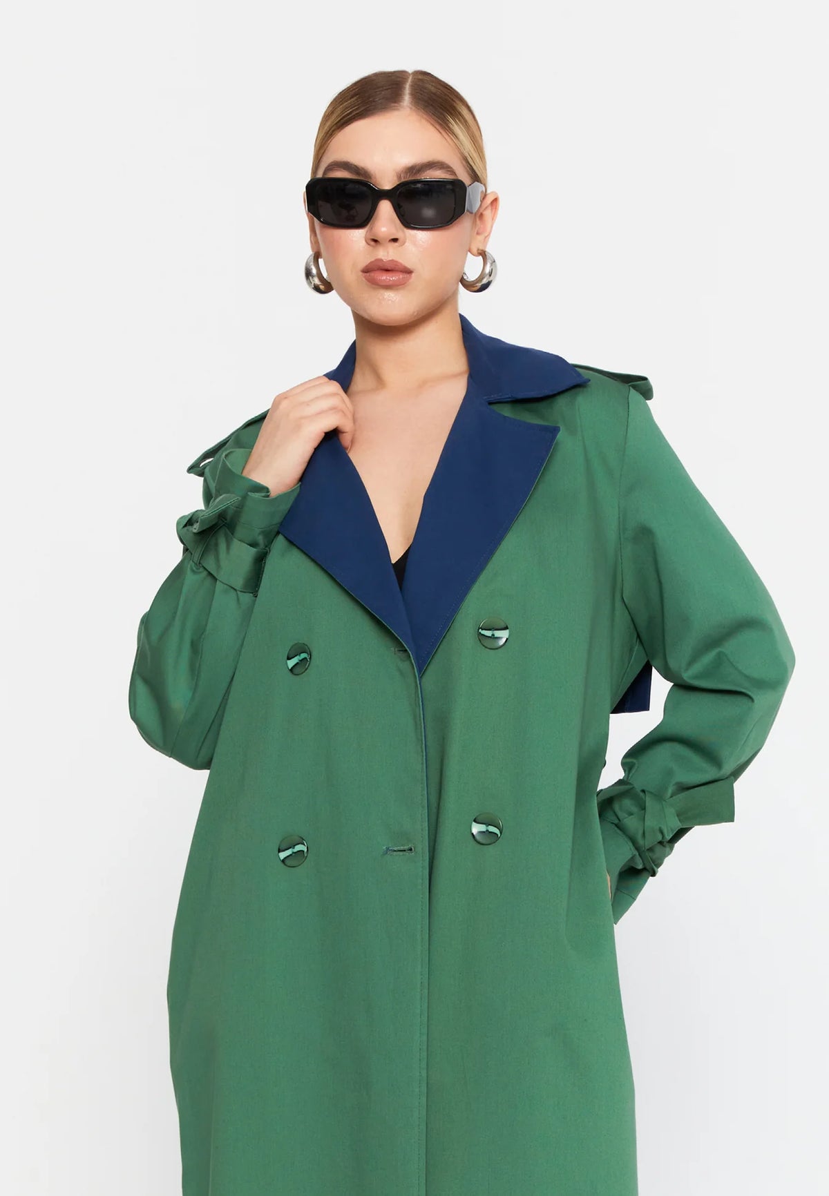 DD5131 Green/Navy Trench Coat