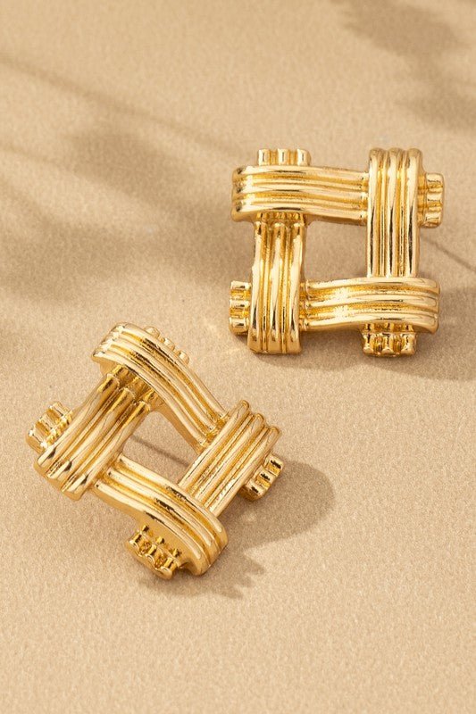 AC1002 Wicker Pattern Earrings - La Elegant