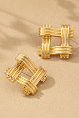 AC1002 Wicker Pattern Earrings - La Elegant