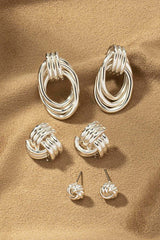 AC1005 Premium trio earrings - Silver - La Elegant