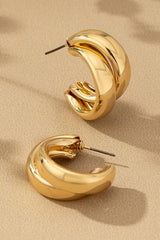 AC1009 double puffy hoop earrings - La Elegant