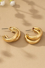 AC1009 double puffy hoop earrings - La Elegant