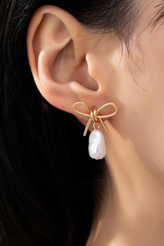 AC1015 Wire bow earrings - La Elegant