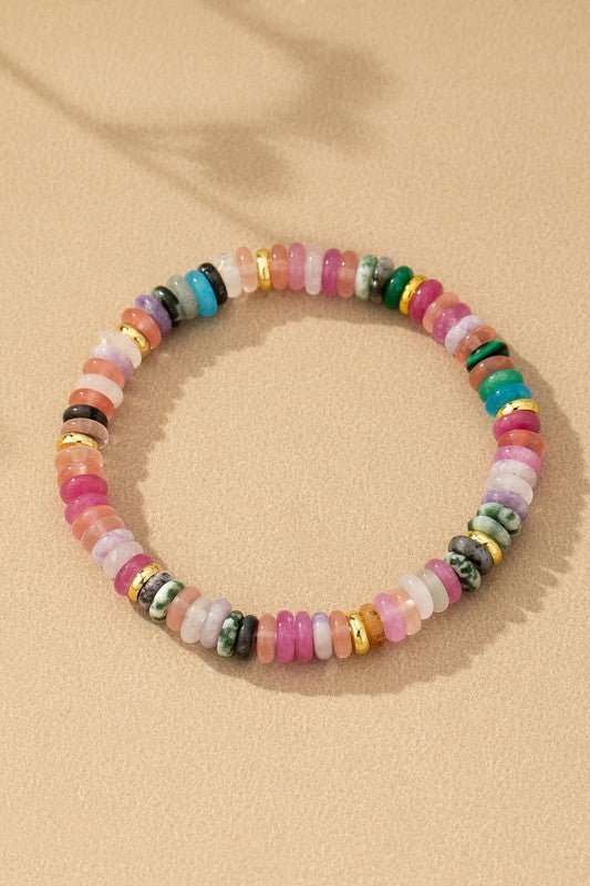 AC1018 Agate bead stretch bracelet - La Elegant