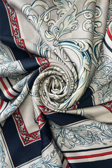 EE210 Floral Border Print Silk Scarf