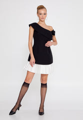 D4011 B&W Mini Contrast Dress - La Elegant