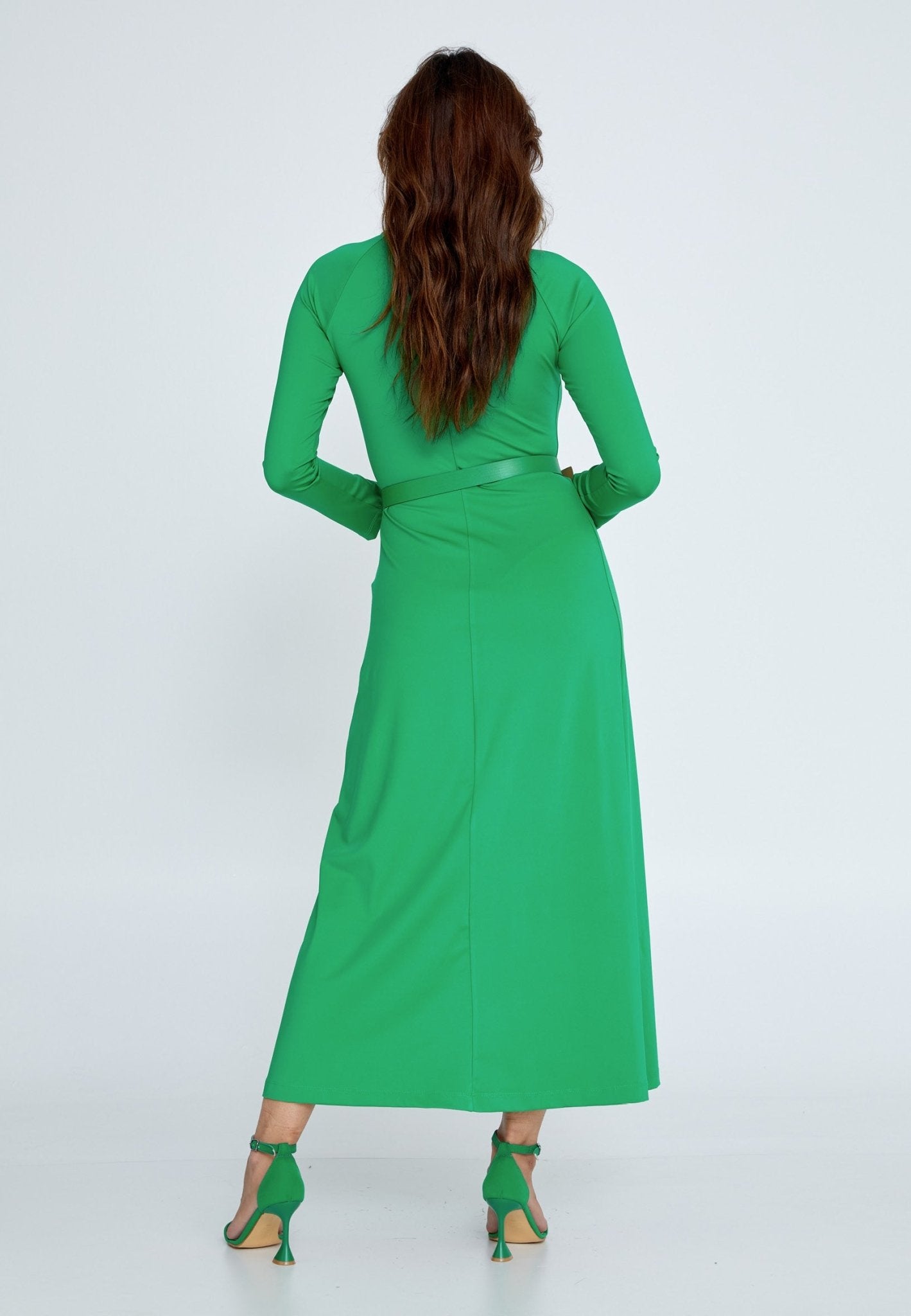 D4018 Green Cut - Out Midi Dress - La Elegant