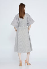 D4023 Striped Midi Dress - La Elegant