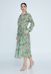 D4028 Green Paisley Midi - La Elegant