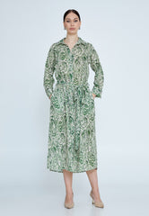 D4028 Green Paisley Midi - La Elegant