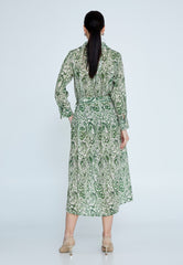 D4028 Green Paisley Midi - La Elegant