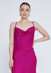 D7007 Fuchsia Slip Dress - La Elegant