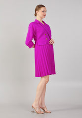 D8017 Fucshia Pleated Blazer Dress - La Elegant