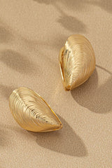 D9026 Double sided hinged clam shell earrings - La Elegant