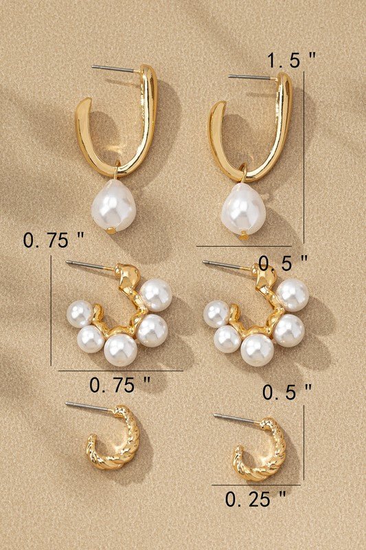 D9027 Trio earrings set - La Elegant