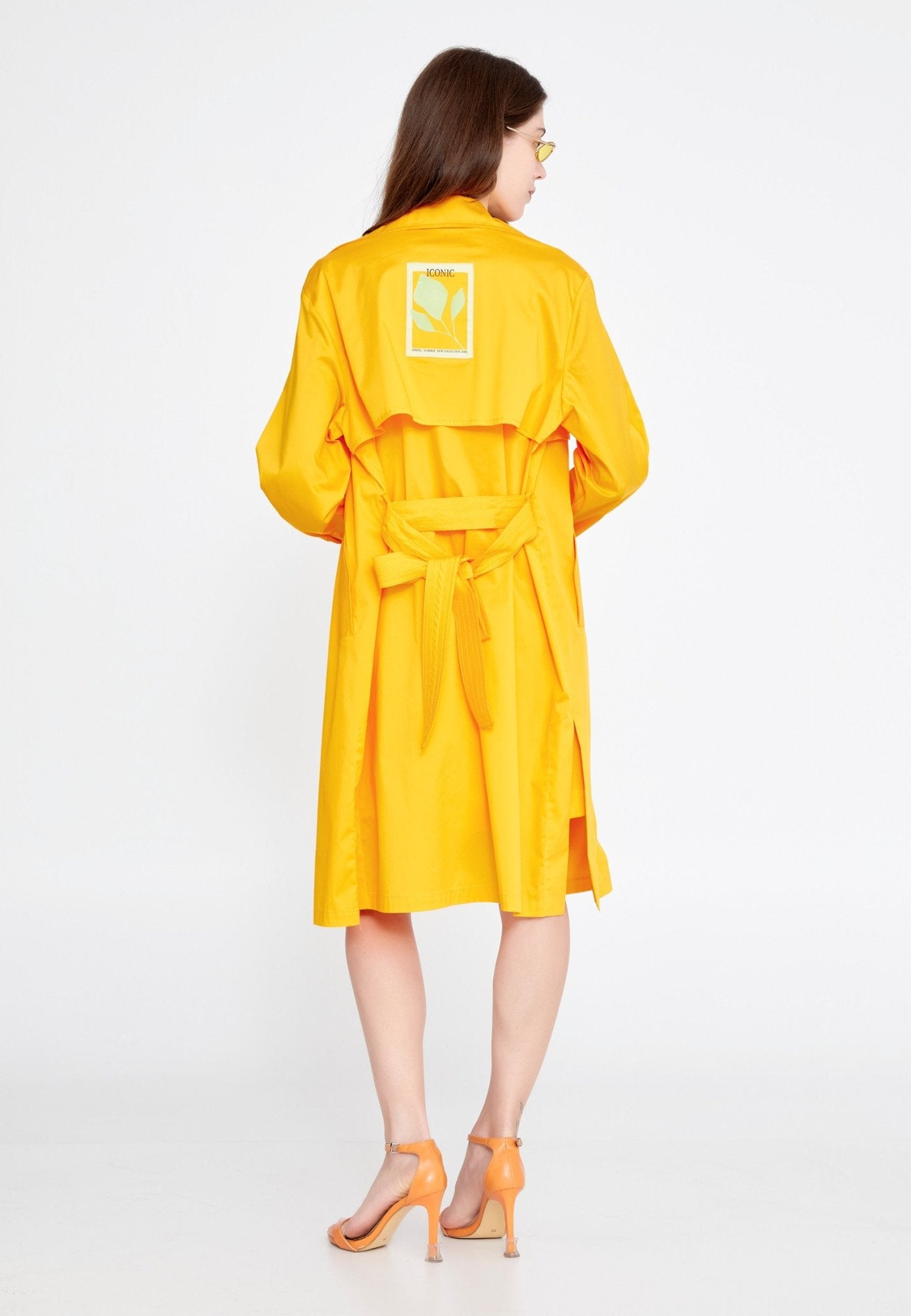 D9059 Yellow Long Sleeve Trench - La Elegant