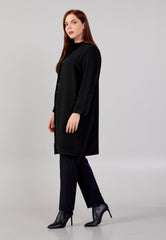 D9063 Black Pearled Long Jacket - La Elegant