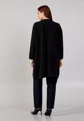 D9063 Black Pearled Long Jacket - La Elegant