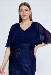 D9213 Navy Event Midi Dress - La Elegant