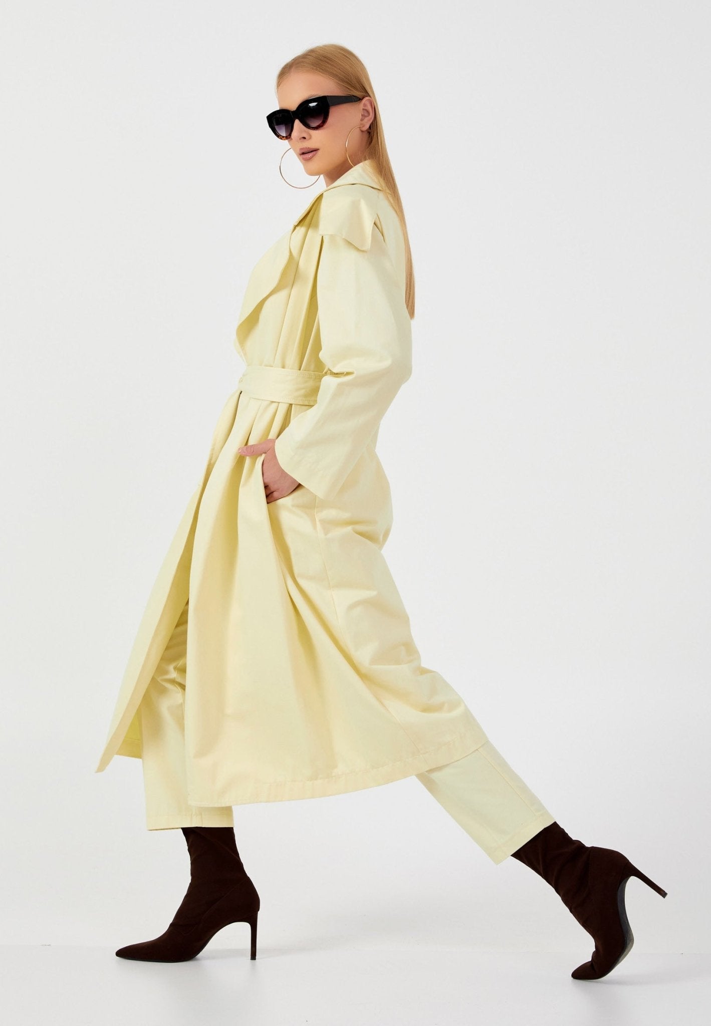 D9215 Yellow Trench Coat - La Elegant