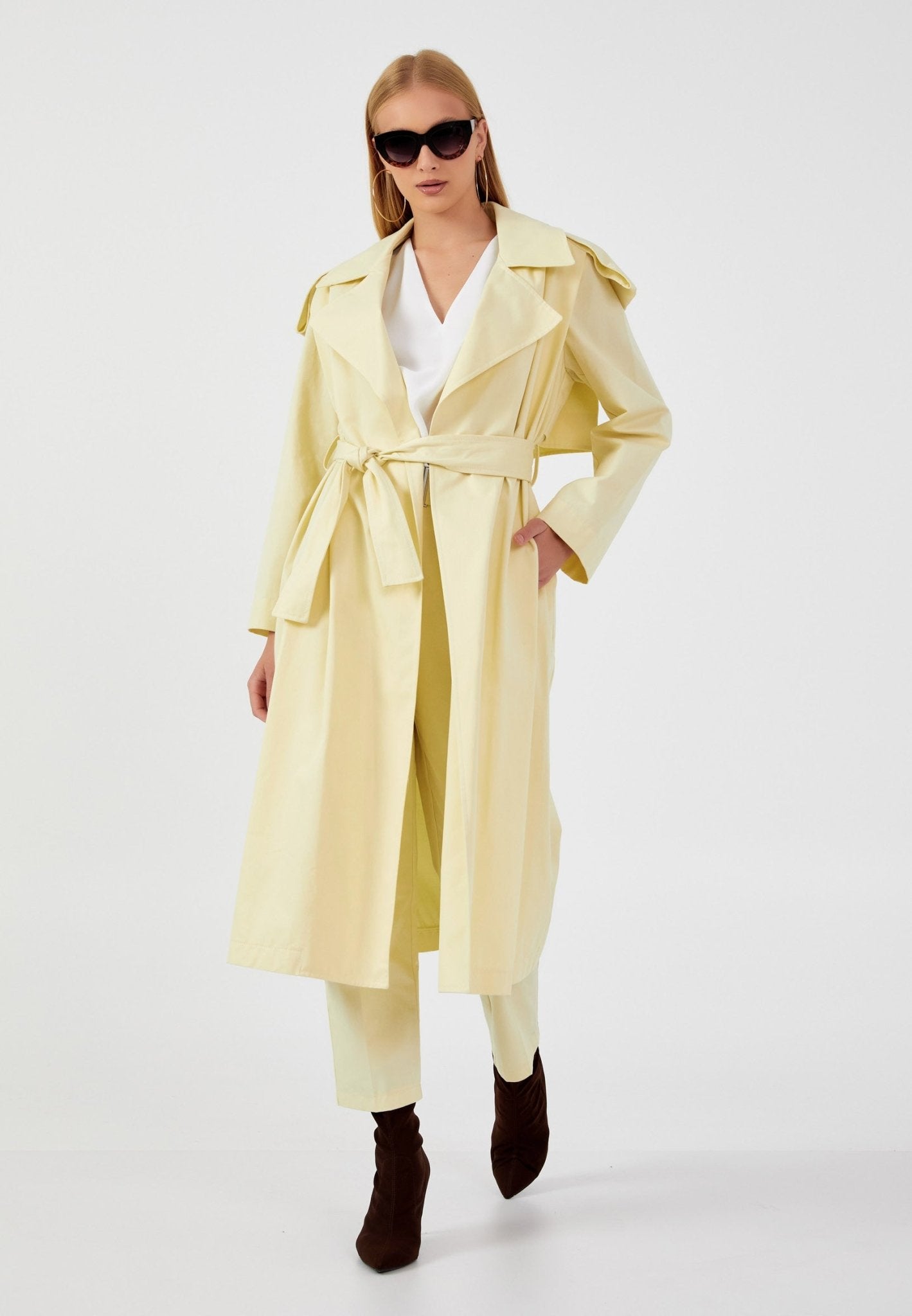 D9215 Yellow Trench Coat - La Elegant