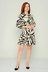 D9337 B&W Print Mini Dress - La Elegant