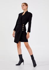 D9349 Black Blazer Official Knee Length Dress - La Elegant