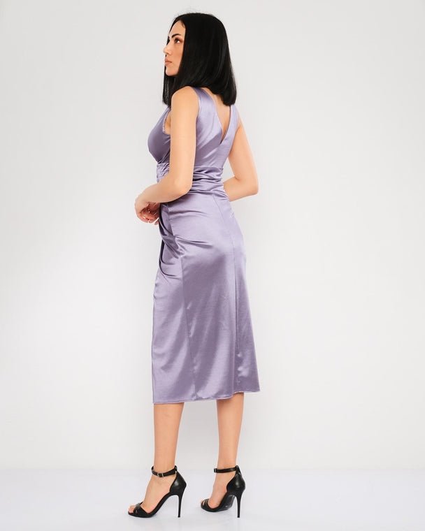 D0052 Violet Midi Dress - La Elegant