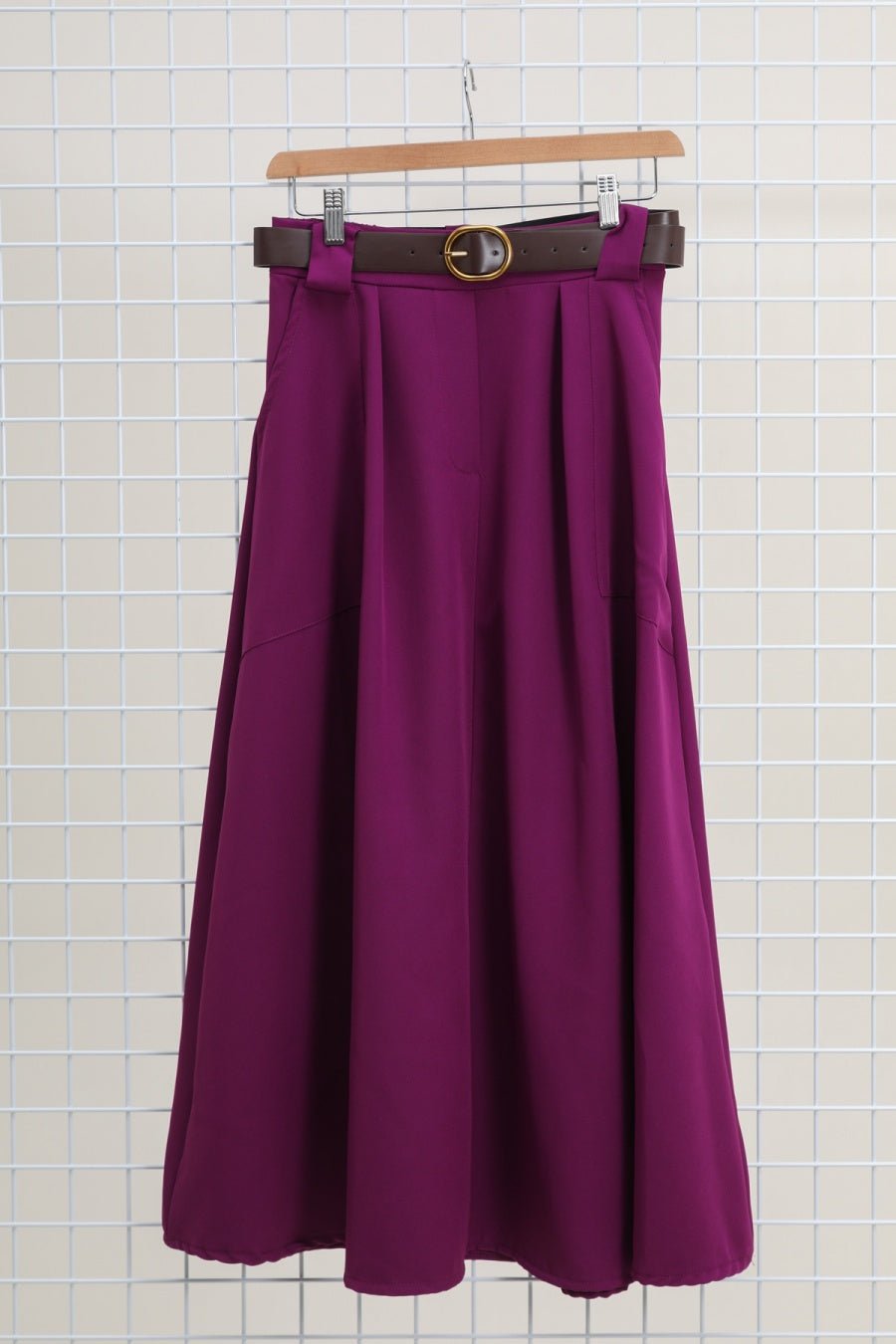 D3646 Mauve A-Line Skirt - La Elegant